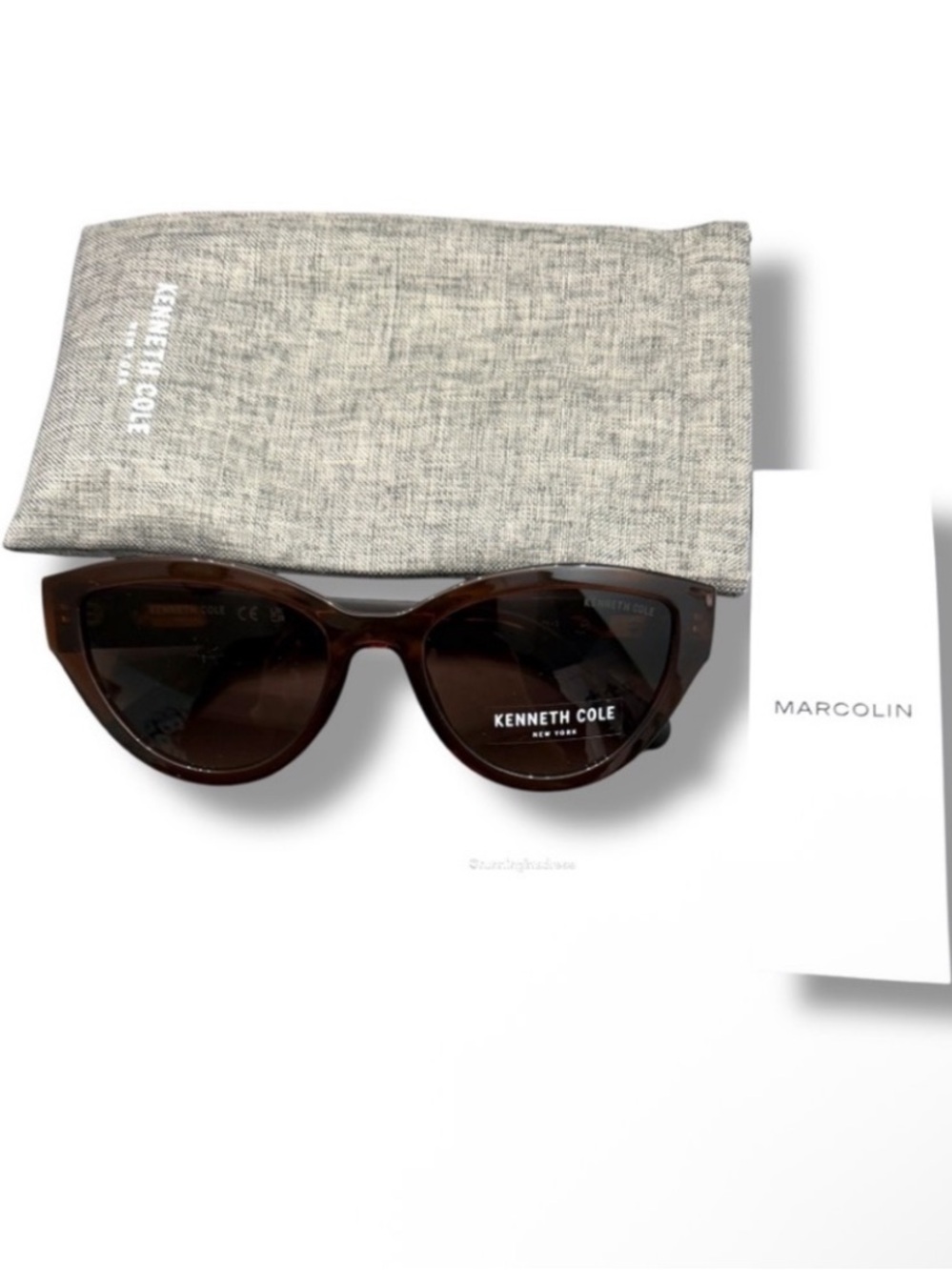 Kenneth Cole NY Cat Eye Sunglasses Brown Tortoise KC00003 48F Full Set